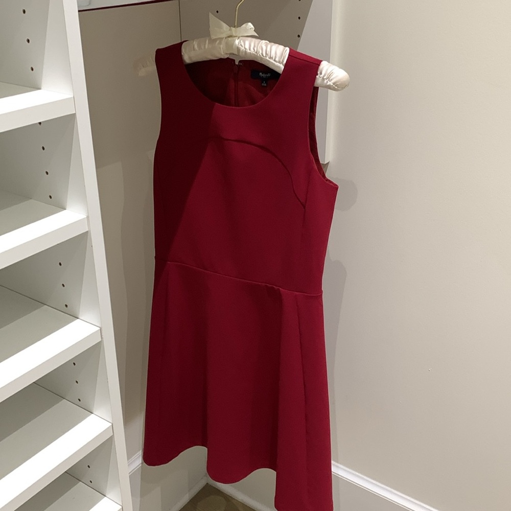 Madewell Adore Burgundy Fit and Flare Dress Size 4